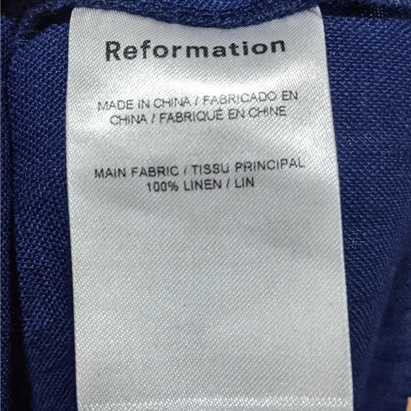 NWT Reformation Weiss Linen Wrap Midi Dress Danube Blue Women's Size XL - Picture 11 of 11